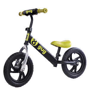 BICICLETA DE EQUILIBRIO BALANCE SEM PEDAL PRETO / AMARELO 30 cm GUG