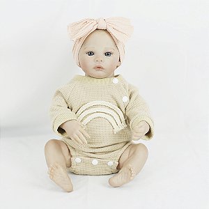 BONECA BEBE REBORN LAURA BABY MAITÊ18'' 100% VINIL