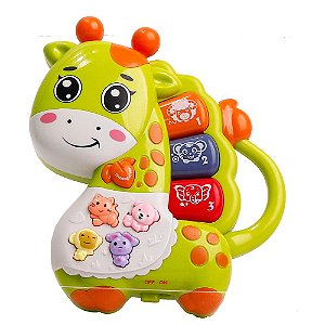 TECLADO INFANTIL INTERATIVO GIRAFA MUSICAL GUG SHINY TOYS