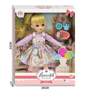 BONECA DO CAMPO RETRO COM ACESSORIOS DE COELINHO SHINY TOYS