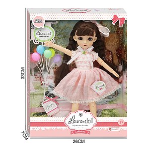 BONECA COM BALÃOZINHOS DOCE POR-DO-SOL MORENA SHINY TOYS