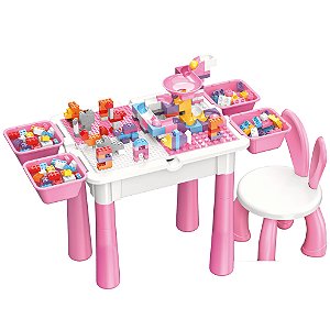 BRINQUEDO INFANTIL MESA MULTIFUNCIONAL INTERATIVA ROSA