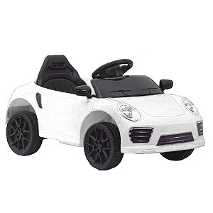 CARRO ELETRICO   ESPORTIVO BRANCO COM CONTROLE REMOTO 6V4.5AH
