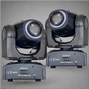 Kit 2 Moving Head Led Spot 60w Disco de Cor Desenhos Borda Led Automatico Ritmico Dmx luminacao Profissional - 127/220v