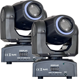 Kit 2 Moving Head Led Spot 60w Dmx Disco De Cores Gobos Fita Led