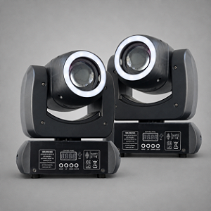 Kit 2 Moving Head Led Beam 100w Disco de Cor Desenho Prisma Borda Led Ritmico Dmx Iluminacao Profissional - 127/220v