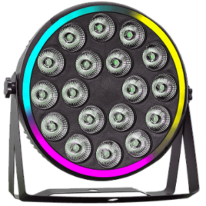 Canhao De Led Luz De Palco Refletor Par Led 18 Leds 12w Rgbw Quadriled 216w Borda Led Automatico Ritmico Dmx - 127/220v