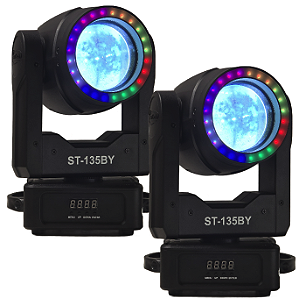 Kit 2 Moving Head Beam 150w Disco Cores Prisma Borda De Led