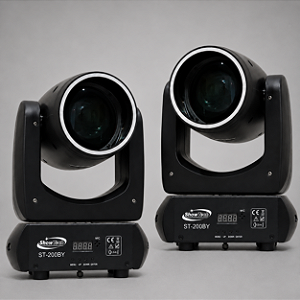 Kit 2 Moving Head Led Beam 200w Disco de Cor Desenho Prisma Borda Led Ritmico Dmx Iluminacao Profissional - 127/220v