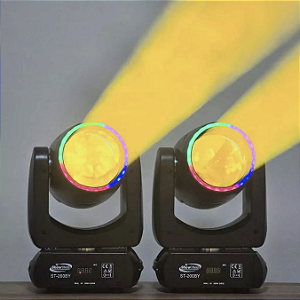 Kit 2 Moving Head Led Beam 200w Com Prisma Borda Led