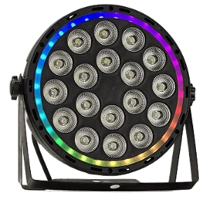 Canhao De Led Luz De Palco Refletor Par Led 18 Leds 18w Rgbwauv Hexaled 324w Borda Led Automatico Ritmico Dmx - 127/220v