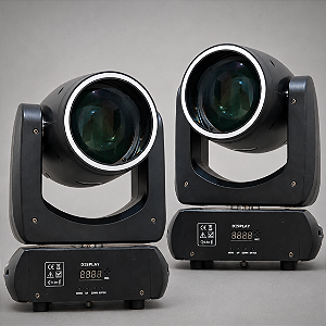 Kit 2 Moving Head Led Beam 200w Arco Iris Disco de Cor Desenho Prisma Borda Led Dmx Iluminacao Profissional - 127/220v