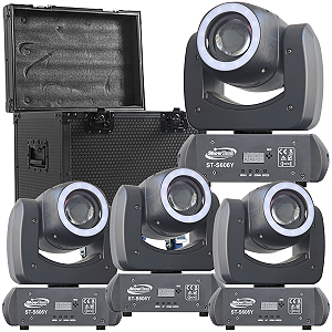 Kit 4 Moving Head Beam ST-S606Y 100w Borda Led