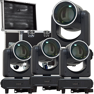 Kit 4 Moving Head Led Beam 200w Arco Iris Disco de Cor Desenho Prisma Borda Led Dmx Iluminacao Profissional - 127/220v