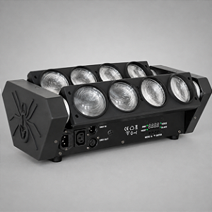 Moving Led Spider Beam 8 Leds 12w Rgbw Quadriled 96w Automatico Ritmico Dmx Iluminacao Dj Profissional - 127/220v