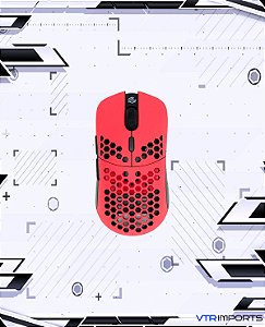 (PRONTA ENTREGA) Mouse G-Wolves Hati HTM Ultra Lightweight Honeycomb Design Wired Gaming Mouse 3360 Sensor - PTFE Skates - 6 Buttons - Only 61g (Faze Red)