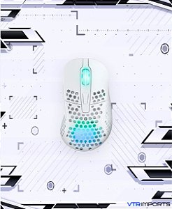 (PRONTA ENTREGA) Mouse XTRFY M4 Wireless Ultralight Gaming, RGB, Adjustable Shape, 2.4 GHz Lag-Free Wireless, 75hrs Battery Life - White