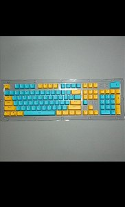 (PRONTA ENTREGA) Keycaps Blue And Yellow PBT - Teclado Full Size