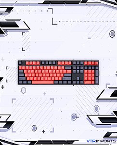 Keycaps Black and Red PBT 104 Teclas (Teclado Full-Size)