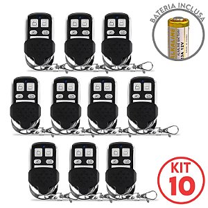 Kit 10 Controles Remoto Portão Eletrônico Aço Escovado 433mhz McGarcia Garen RCG Ipec Agl Acton