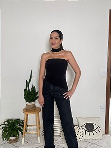 Wide leg jeans black