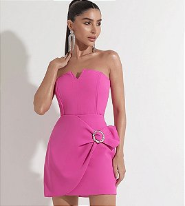 Saia com fivela rosa