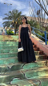 Vestido risca de giz