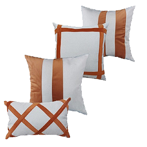 Kit 4 Capas de Almofada Deminas - Coleção Despertar Cru - Caramelo