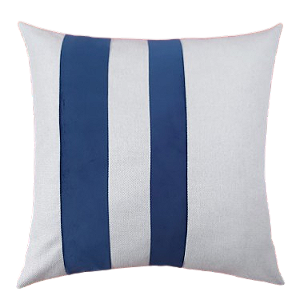 Capa de Almofada Decorativa Deminas 45x45 - Coleção Despertar Cru - Duas Faixas - Azul
