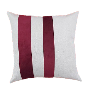 Capa de Almofada Decorativa Deminas 45x45 - Coleção Despertar Cru - Duas Faixas - Marsala