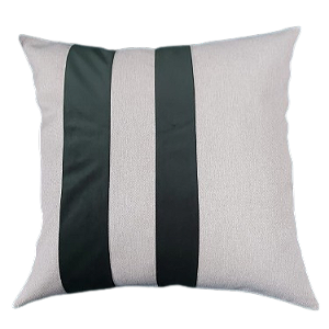 Capa de Almofada Decorativa Deminas 45x45 - Coleção Despertar Cru- Duas Faixas - Verde