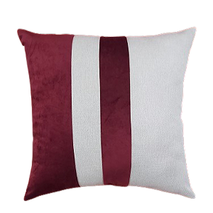 Capa de Almofada Decorativa Deminas 45x45 - Coleção Despertar Cru- Metade - Marsala