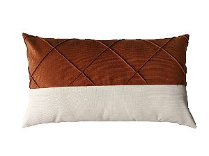Almofada Baguete 30x50 Deminas- Nervuras - Terracota