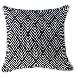 Capa de Almofada Decorativa Deminas 45x45 - Coleção Jacquard - Preto