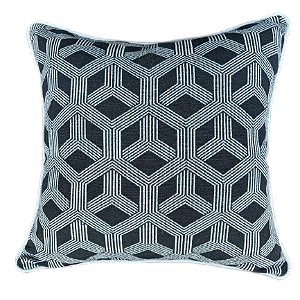 Capa de Almofada Decorativa Deminas 45x45 - Coleção Jacquard - Preto