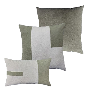 Kit 3 Capas de Almofadas Decorativas Deminas 45x45 - Coleção Serenity - Boucle Geometrico Verde