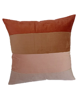 Almofada Decorativa 45x45 Deminas - Coleção Jô - Listras - Terracota