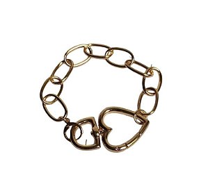 Pulseira elos  lisos com fecho mosquetão