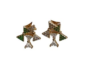 Brinco 3 lacinhos zircônias