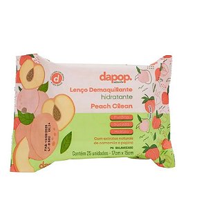 LENÇO DEMAQUILANTE HIDRATANTE PEACH CLEAN - DAPOP
