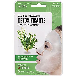 MÁSCARA FACIAL DE ALGODÃO TEA TREE DETOXIFICANTE KISS NY