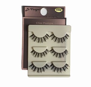 CÍLIOS POSTIÇOS  C008 LE VANGEE ( 03 PARES)