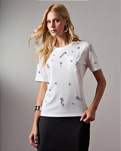 T Shirts Bordada Flores