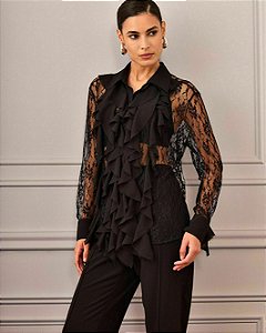 Camisa Renda Babados Busto