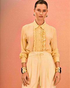 Camisa Babados Crepe Filamento