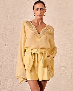 Bata Georgette Bordado Cristal