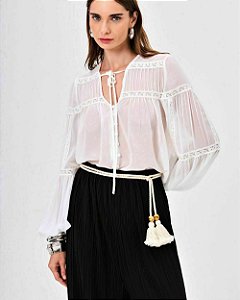 Camisa chiffon pregas