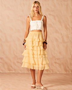 Saia Babados Organza
