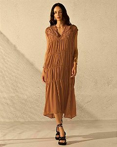 Vestido Chiffon Guipure