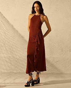 Vestido Jersey Babados Barra